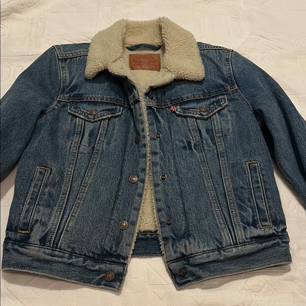 Signature by Levi Strauss Blue Jean Jacket with Sherpa Lining